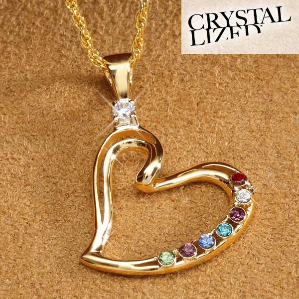4951D - Mother's Heart Birthstone Necklace