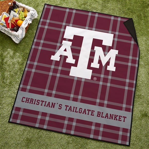 NCAA Texas A&M Aggies Personalized Plaid Picnic Blanket - 49545