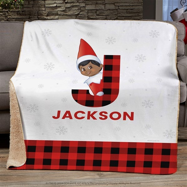 The Elf on the Shelf® Plaid Personalized Blanket - 49570