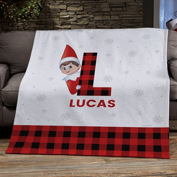 The Elf on the Shelf® Plaid Personalized Blanket - 49570