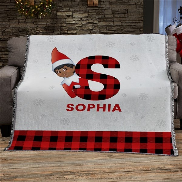 The Elf on the Shelf Plaid Personalized Blankets - 49570