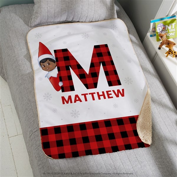 The Elf on the Shelf Plaid Personalized Blankets - 49570