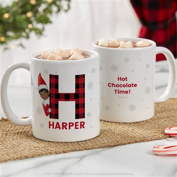 The Elf on the Shelf® Plaid Personalized Christmas Mugs - 49574