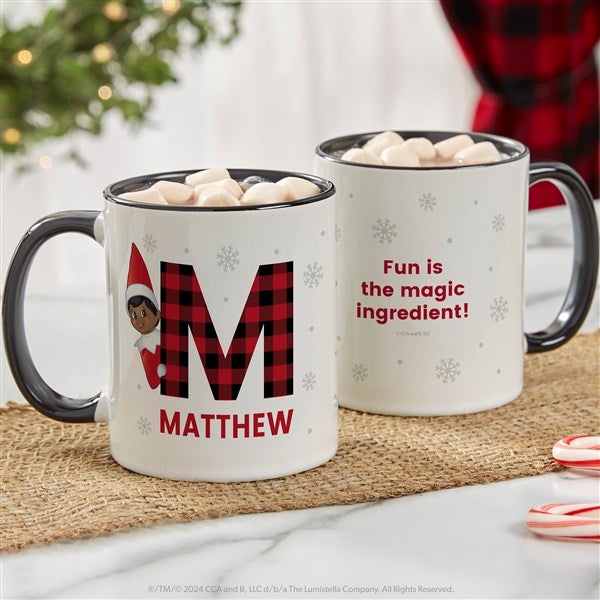 The Elf on the Shelf® Plaid Personalized Christmas Mugs - 49574