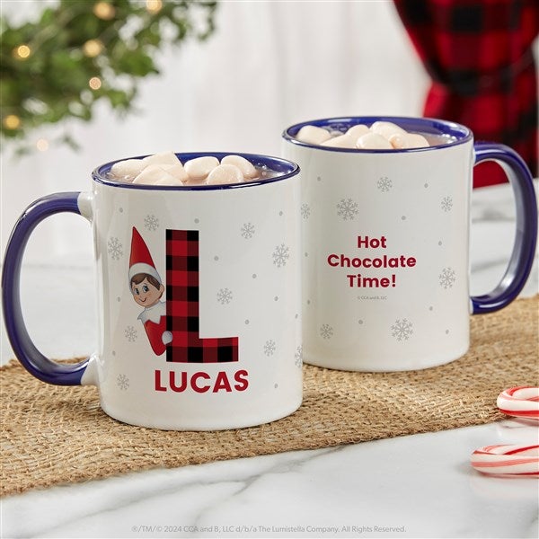 The Elf on the Shelf® Plaid Personalized Christmas Mugs - 49574