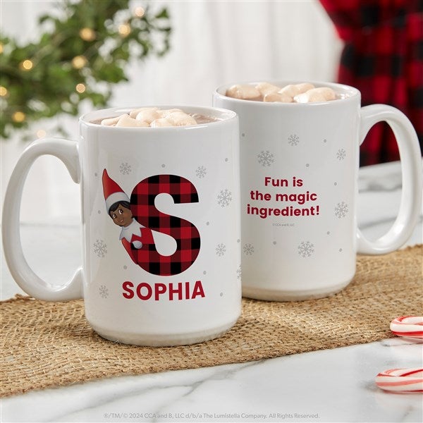 The Elf on the Shelf® Plaid Personalized Christmas Mugs - 49574