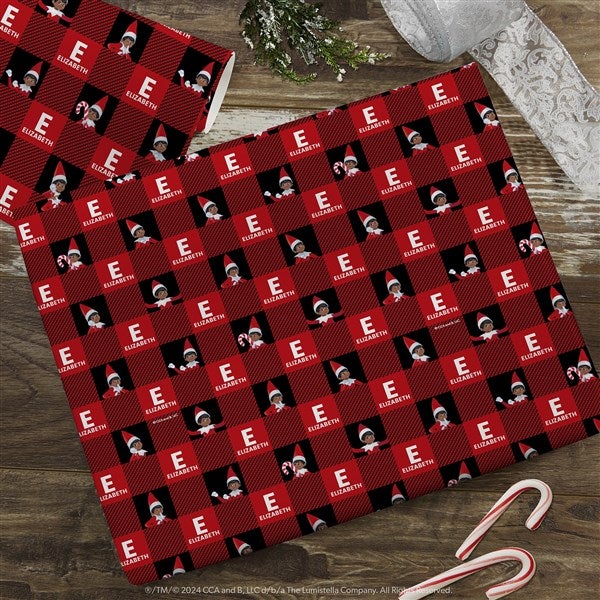 The Elf on the Shelf® Plaid Personalized Wrapping Paper - 49579