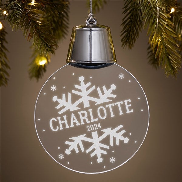 Snowflake Family Personalized LED Acrylic Ornament - 49744