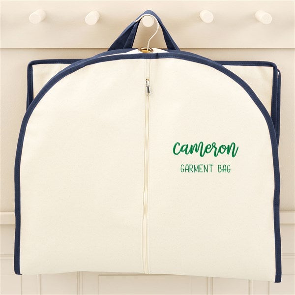 Scripty Style Embroidered Canvas Garment Bags - 49759