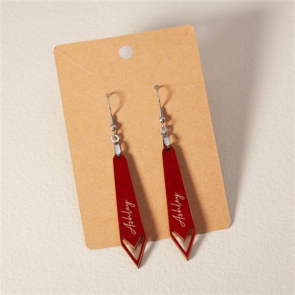 Wooden Arrow Personalized Dangle Earring - 49783