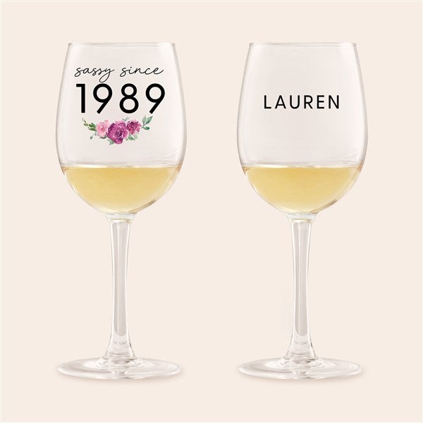 Sassy Since Personalized Wine Glass Collection - 49985