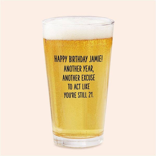 Happy Birthday Personalized Beer Glasses - 49992