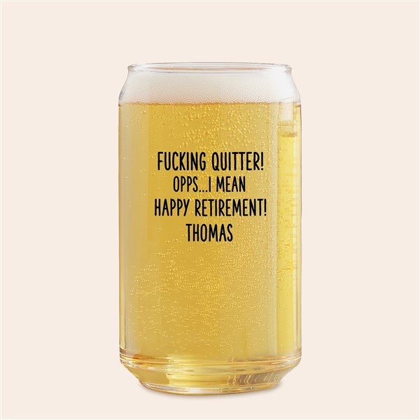 F*ing Quitter Oops… Personalized Beer Glasses - 49993