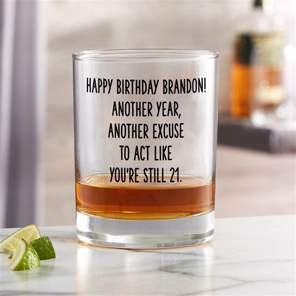 Happy Birthday Personalized Whiskey Glass - 49994