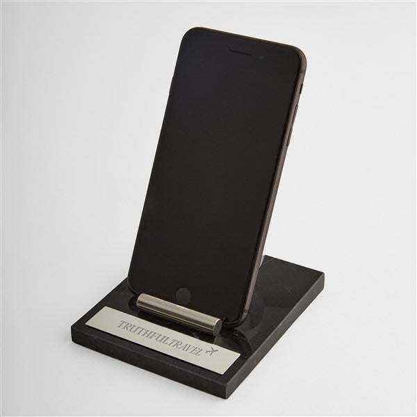 Engraved Logo Black Marble Phone Stand - 50014