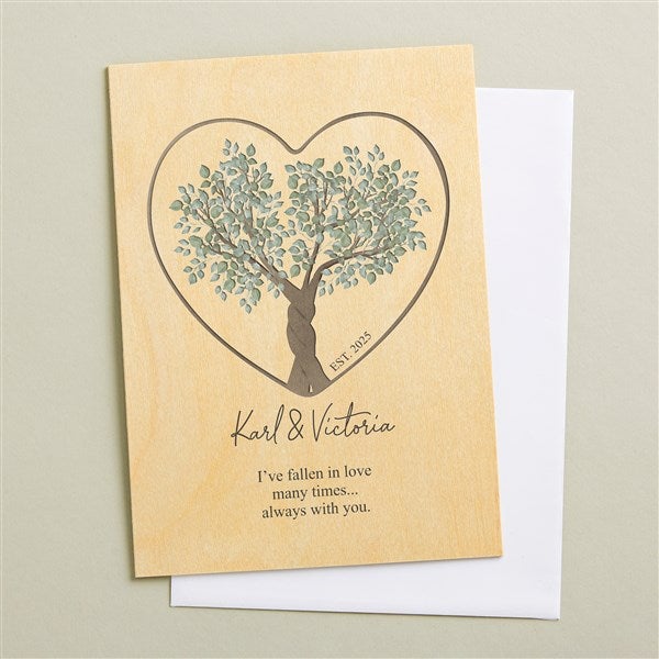 Rooted in Love Personalized 5x7 Wooden Greeting Card  - 50018