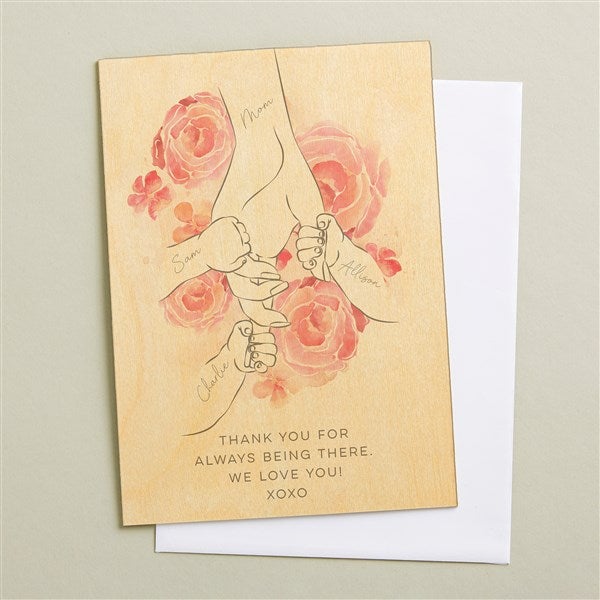 Mother&#39;s Loving Hand Personalized 5x7 Wooden Greeting Card  - 50029