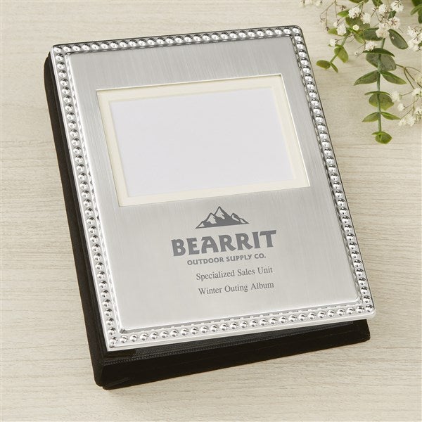 Engraved Logo Silver Beaded Mini Photo Album - 50042