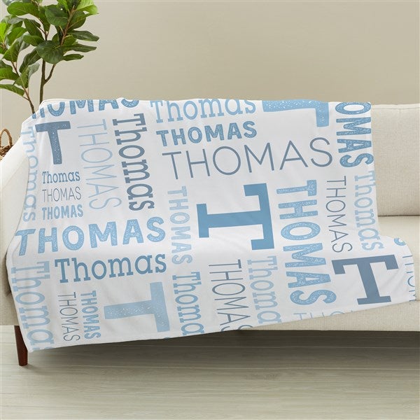 Trendy Repeating Name Personalized Blanket - 50128