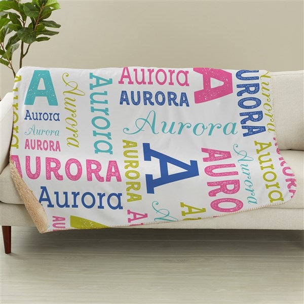 Trendy Repeating Name Personalized Blanket - 50128