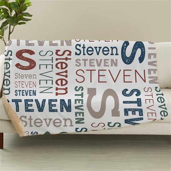 Trendy Repeating Name Personalized Blanket - 50128