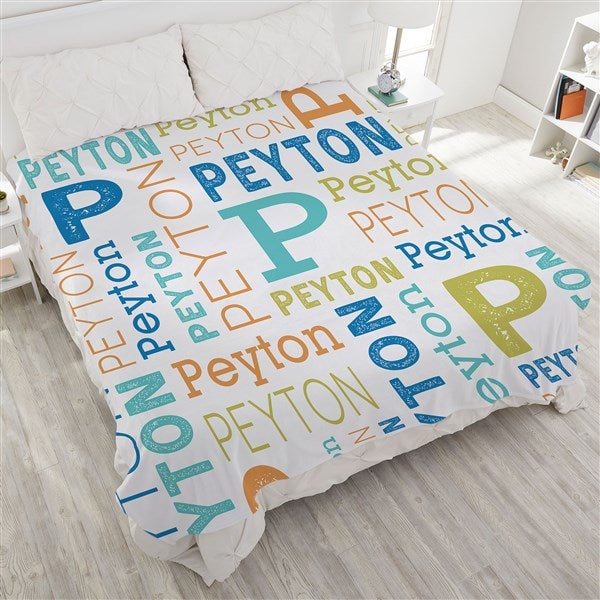 Trendy Repeating Name Personalized Blanket - 50128