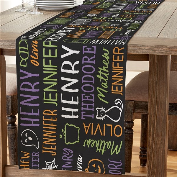Halloween Repeating Name Personalized Table Runner - 50162