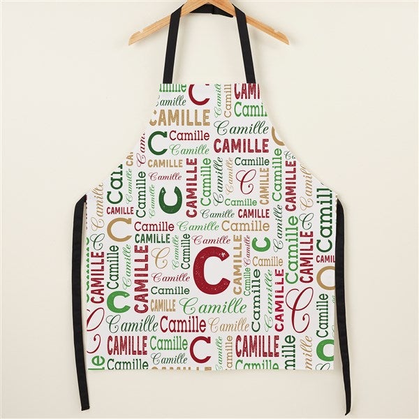 Christmas Repeating Name Personalized Full Color Apron - 50193