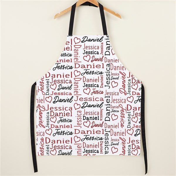 Repeating Name Hearts Personalized Full Color Apron - 50203