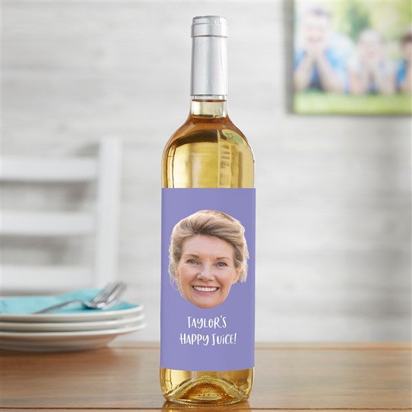 Photo Face Cutout Personalized Wine Bottle Label - 50295