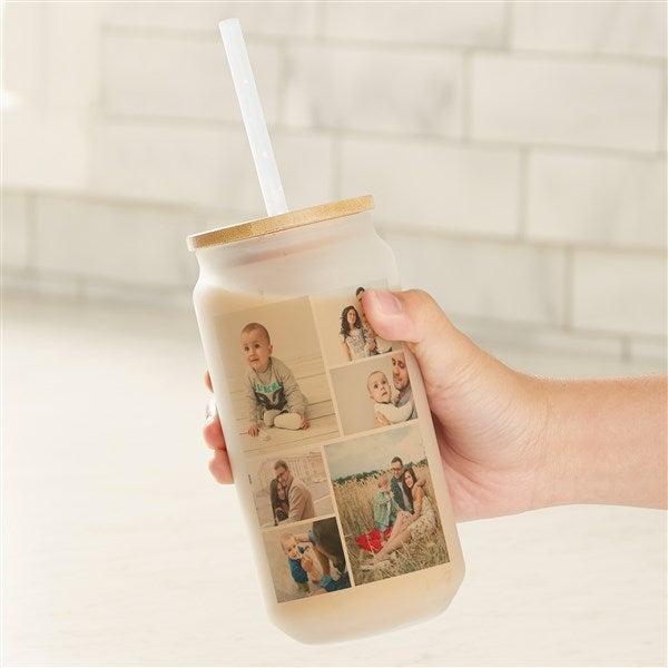 Photo Collage Personalized Frosted Iced Coffee Tumbler - 50359