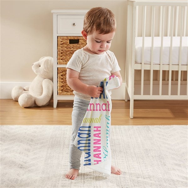 Trendy Repeating Name Personalized Mini Lovey Baby Blankie - 50375