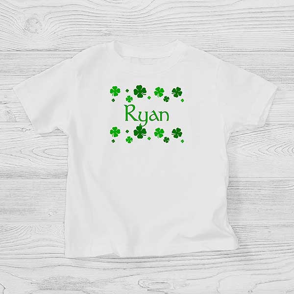 Cropped St. Patricks Day Irish Shamrock College Font Lucky Printed