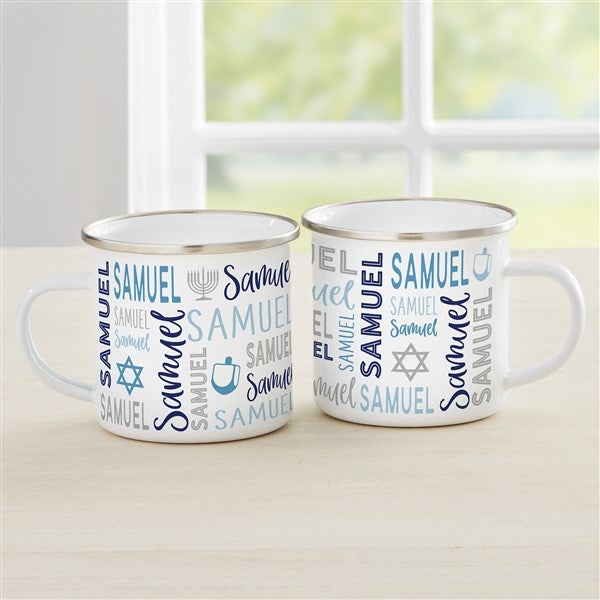 Hanukkah Repeating Name Personalized Enamel Mug - 50473