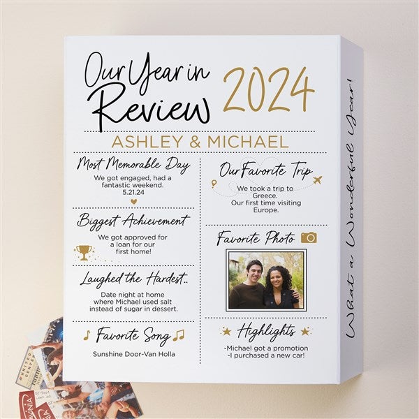 Year in Review Personalized Keepsake Memory Box - 50487