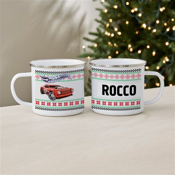 Hot Wheels™ Holiday Personalized Kids Enamel Mug - 50520