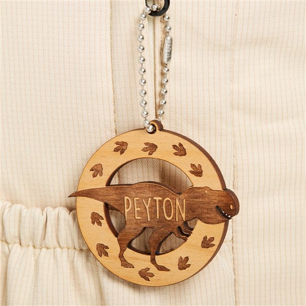 Dinosaur Personalized Wood Backpack Tag - 50534