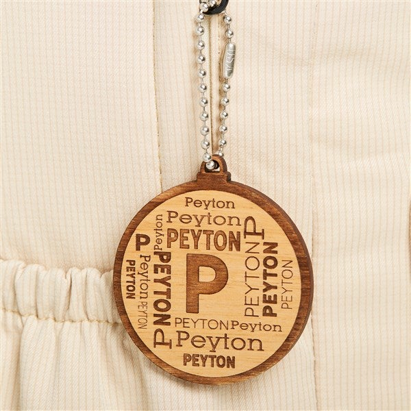 Repeating Name Personalized Wood Backpack Tag - 50535