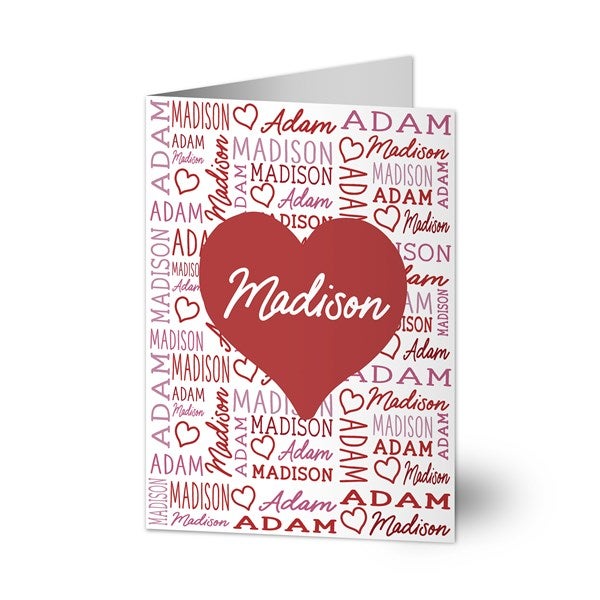 Repeating Name Heart Personalized Greeting Card - 50568