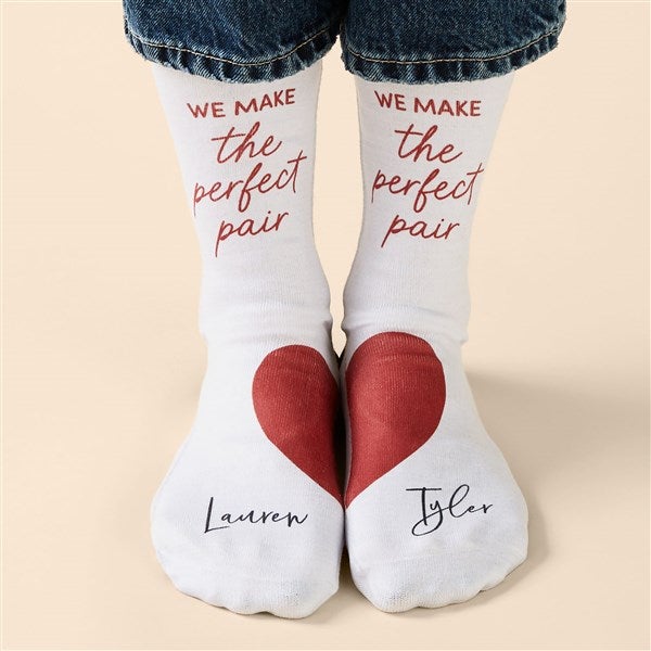 We Make the Perfect Pair Personalized Heart Socks - Adult - 50586