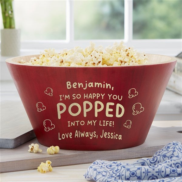 Pop Of Love Personalized Bamboo Red Bowls - 50590