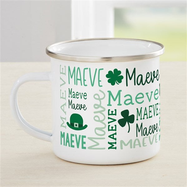 Clover Repeating Name Personalized Enamel Mug - 50680