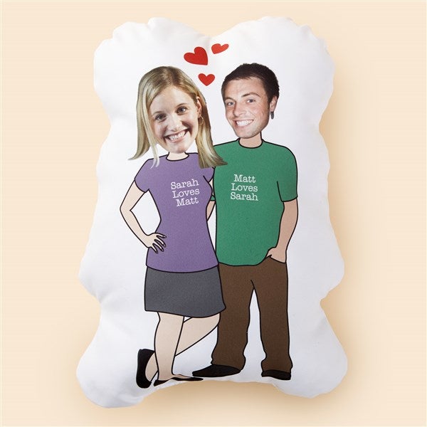 Couples Personalized Photo Character Throw Pillow - 50698