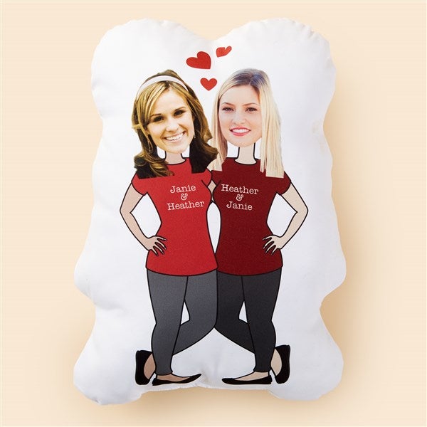 Couples Personalized Photo Character Throw Pillow - 50698