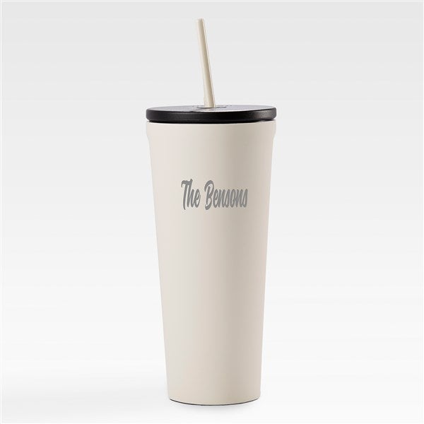  Engraved Corkcicle 24oz Cold Cup with Straw in Latte Cream     - 50752