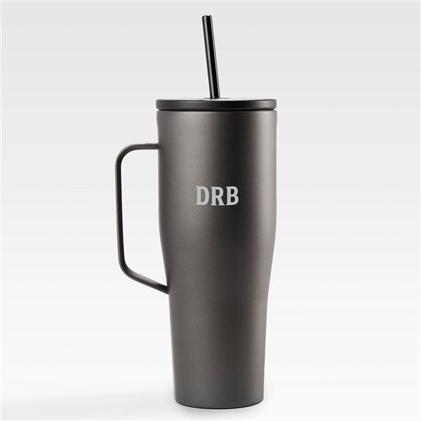 Engraved Corkcicle Monogram 30oz Cold Cup with Handle in Ceramic Grey     - 50754