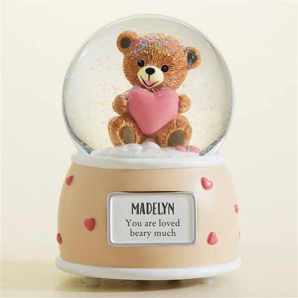 A Beary Special Message Personalized Teddy Bear Snow Globe