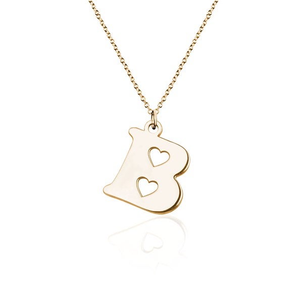 Personalized Initial Cut-Out Heart Necklace  - 51072D