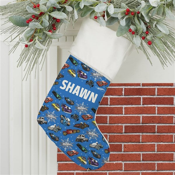 Hot Wheels™ Car Pattern Personalized Christmas Stocking - 51204