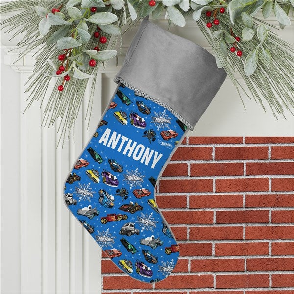 Hot Wheels™ Car Pattern Personalized Christmas Stocking - 51204